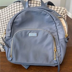 Kate Spade New York Blue nylon and Gold Zip backpack